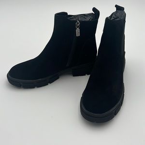 Aqua College Womens Priya Suede Chelsea black Boots Shoes